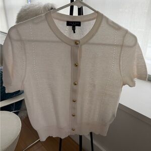 Rag & Bone Ivory Button-Down Knit Top